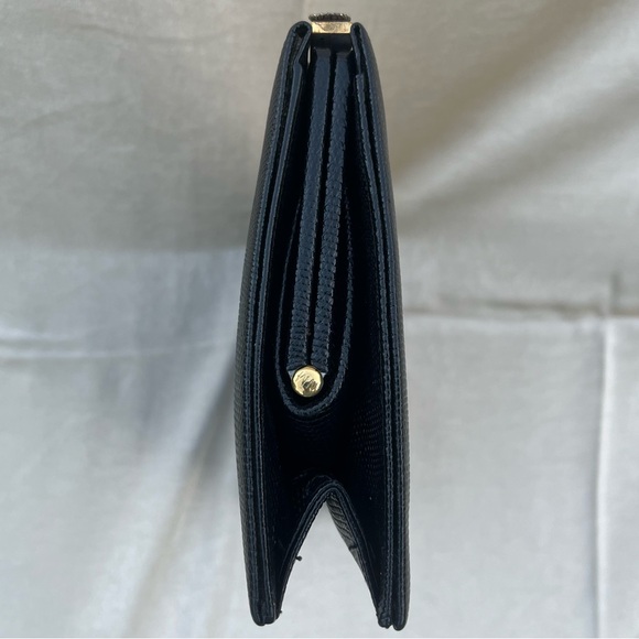 Vintage 1960s Black Leather Clutch